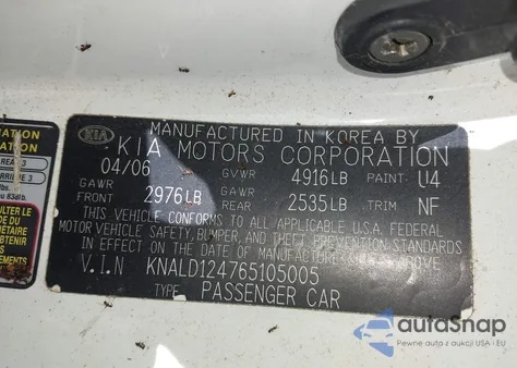 2006 Kia Amanti из США, поврежденный, VIN KNALD124765105005